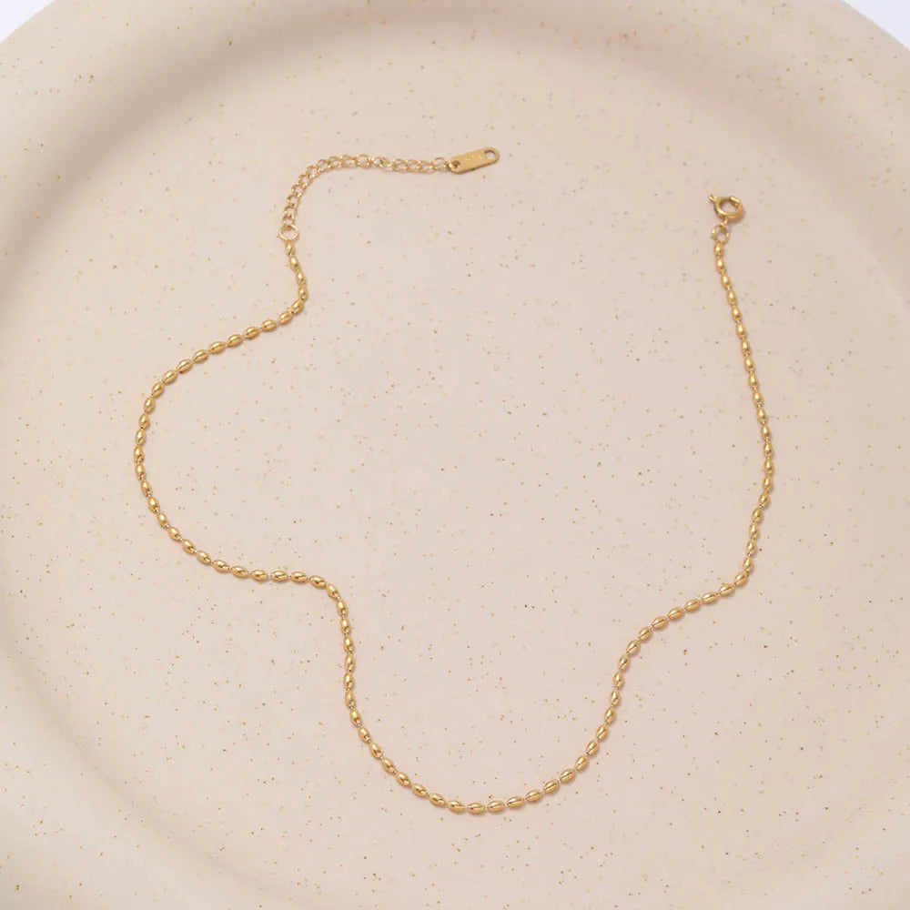 Roselle Bead Choker - warm ivory product view