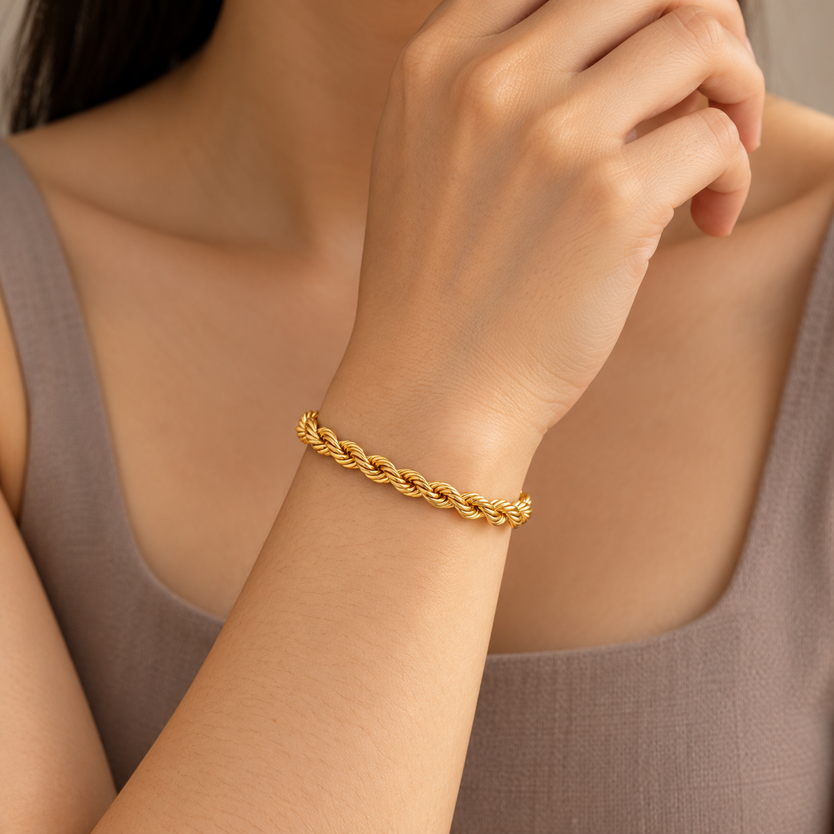 Ameline Rope Bracelet - worn 2 styling illustration