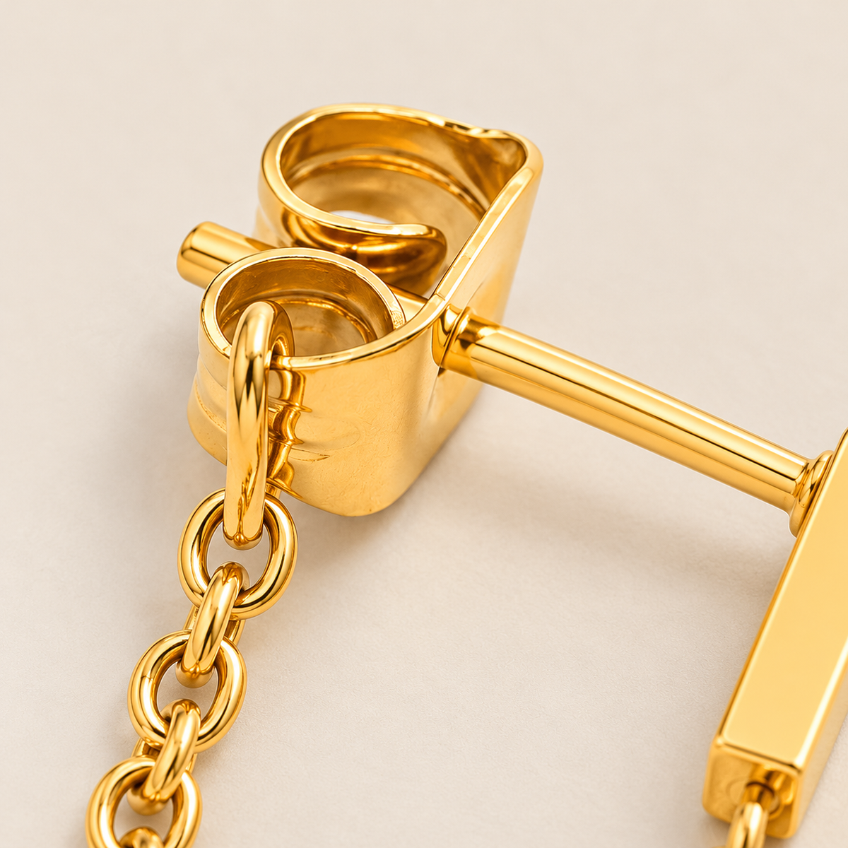 Aveline Bar-Chain Earrings — Visible back detail