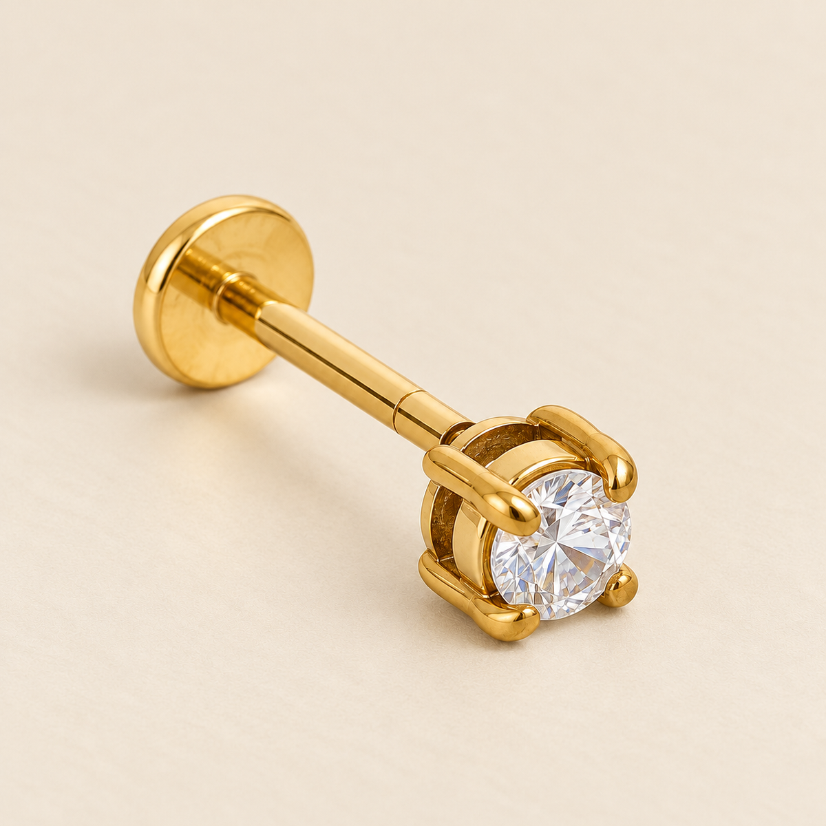 Lucette Stone Stud Earrings — Macro detail