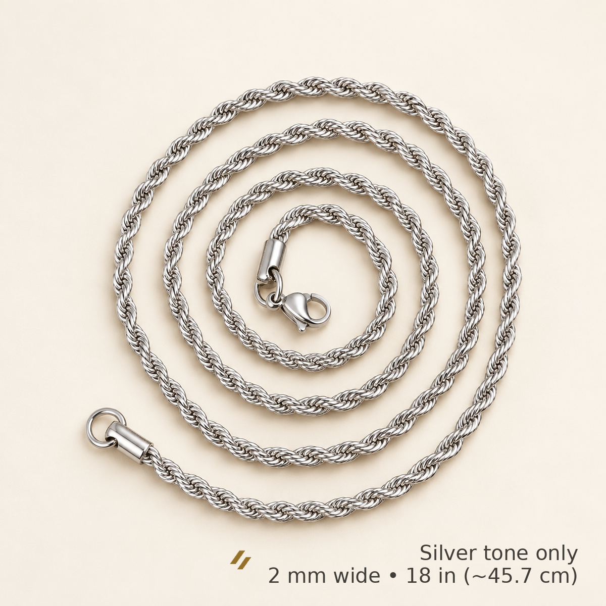 Mirelle Rope Chain Necklace - Supplier-listed size guide