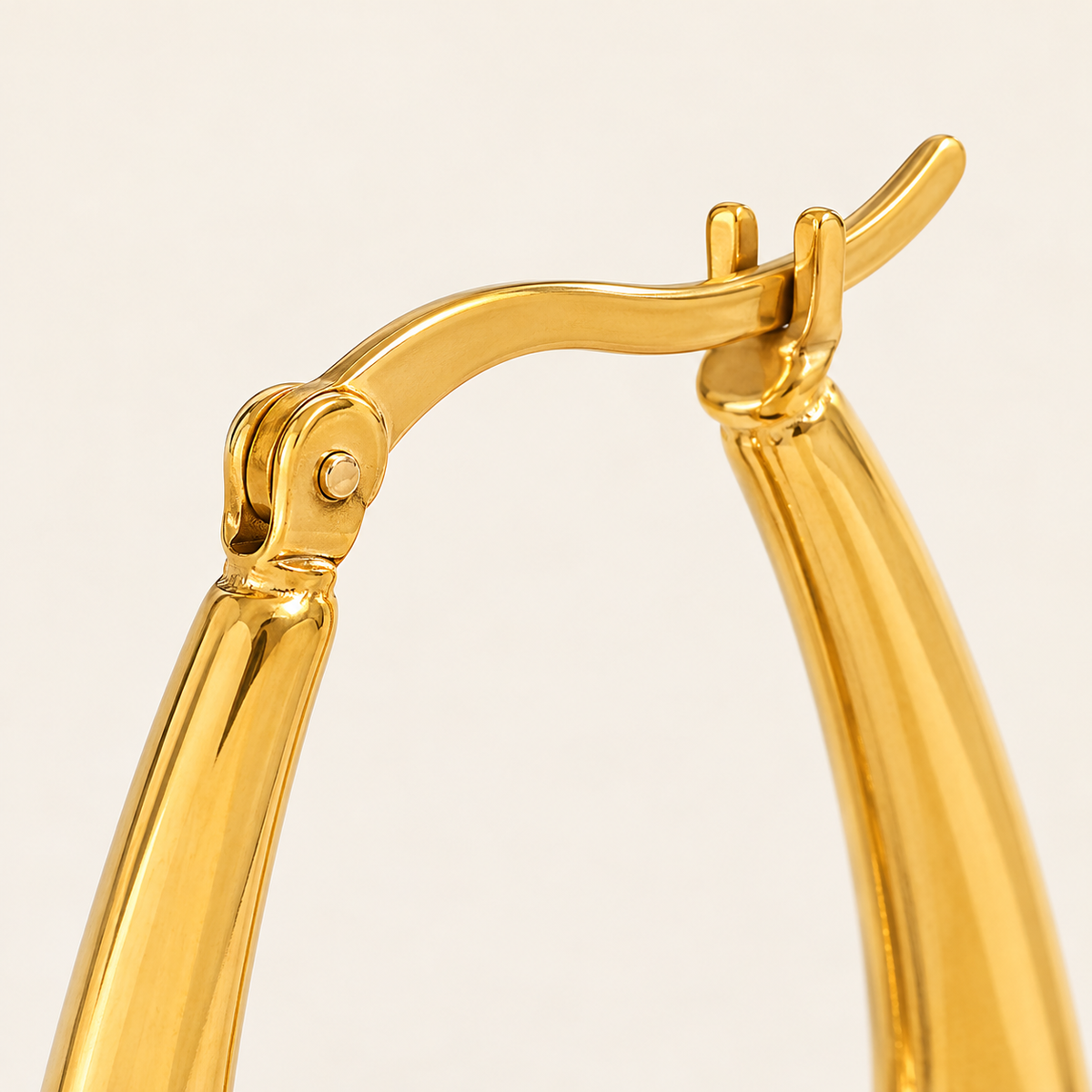 Noelle Triangle Hoops - clasp-detail