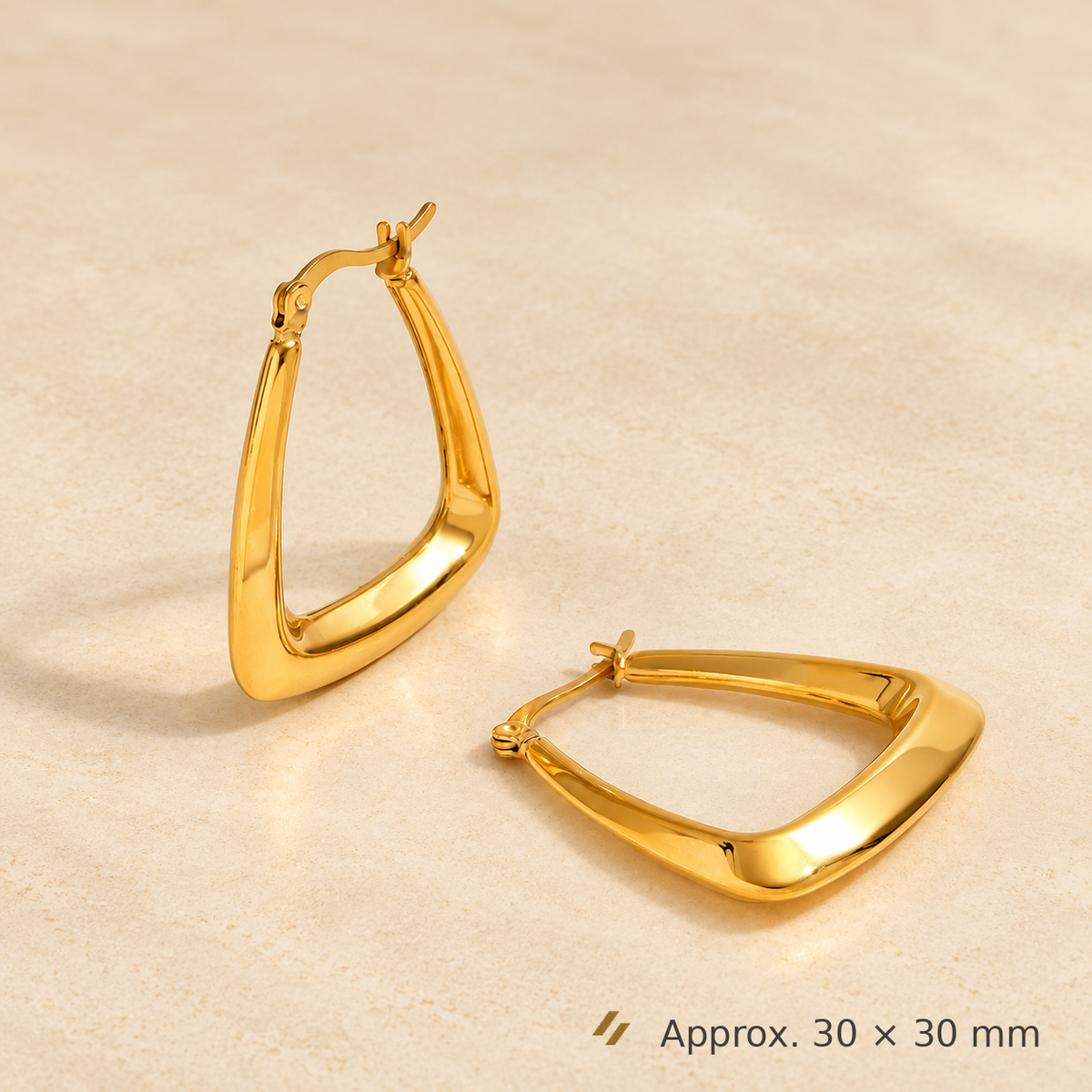 Noelle Triangle Hoops - size-guide