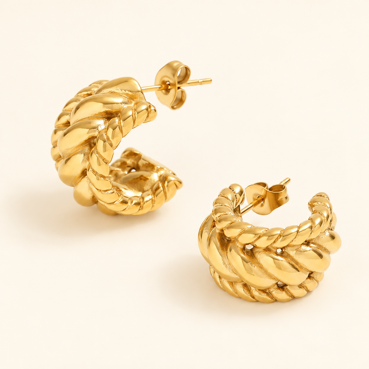 Orielle Rope-Texture Hoops - hero