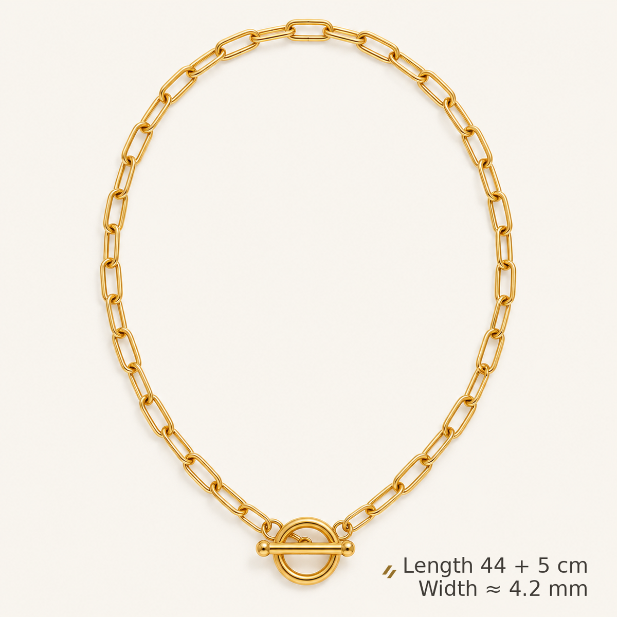 Paper-Link Toggle Necklace - size-guide